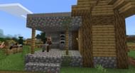 This seed features a blacksmith-heavy village close to spawn (Image via Mojang)